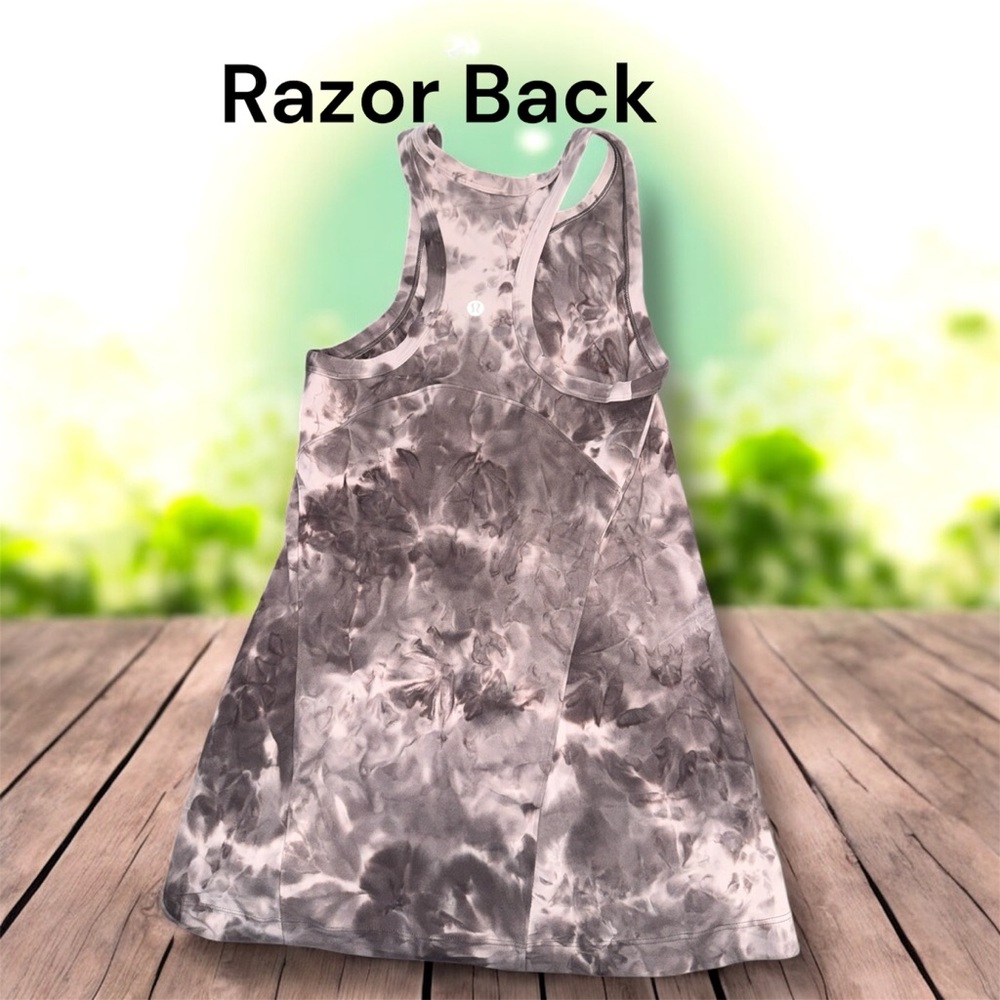Lululemon Tank Top, Women's Tie-Dye Razor Back, Align,Hip, Nulu, mink lunar Grey